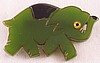 BP105 sm green bakelite elephant pin